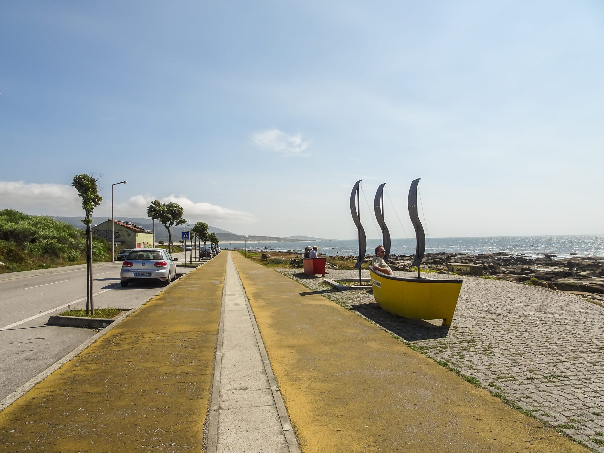 Strandpromenade in Vila Praia de Âncora am Jakobsweg Portugal