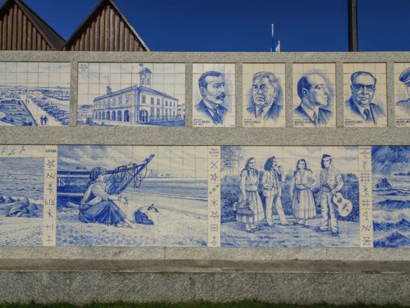 Denkmal Painéis de Azulejos am Praia do Leixão in Póvoa de Varzim am Jakobsweg Portugal