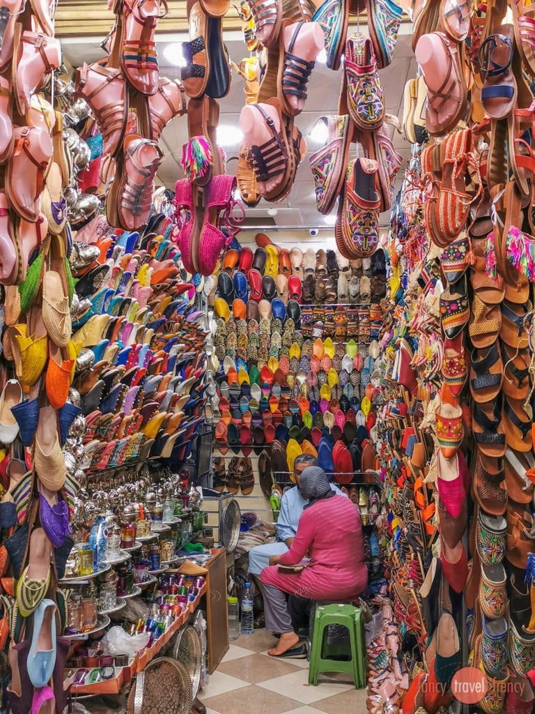 Schuhgeschäft in den Souks Marrakesch